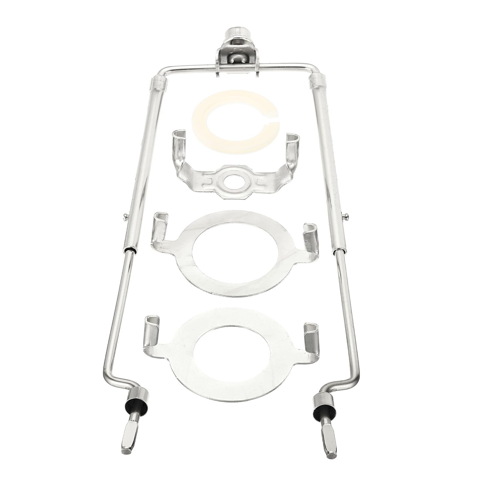 PATIKIL 8 9 10 11 Inch Lamp Harp Kit with Finial, 1 Set Adjustable Lamp Shade Bracket Holder with 3/8 IP E14 E26 E27 Light Base for Table Floor Lamp, Silver