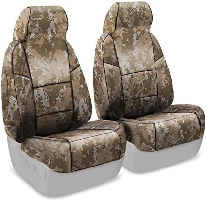 Coverking Front 50/50 Bucket Custom Fit Seat Cover for Select Mitsubishi Mirage Models - Neosupreme (Digital Sand Camo Solid)
