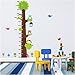 Height Measurement Growth Chart Tree Cute Monkey and Owls Wall Vinly Decal Decor Sticker Removable Super for Nursery Playroom Girls and Boys Children's Bedroom
