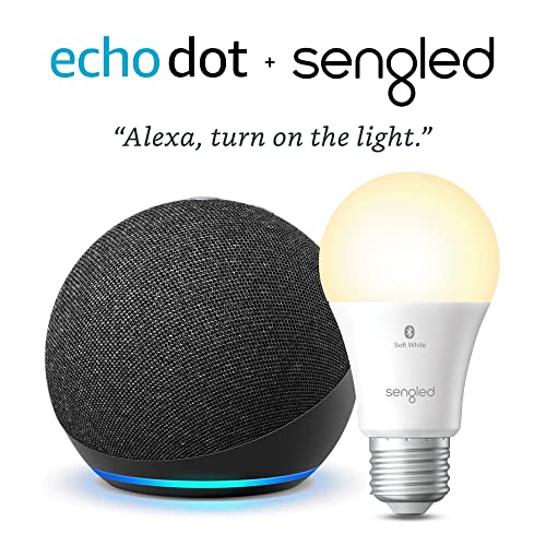 Echo Dot (4th Gen) Charcoal with Sengled Bluetooth bulb Alexa smart