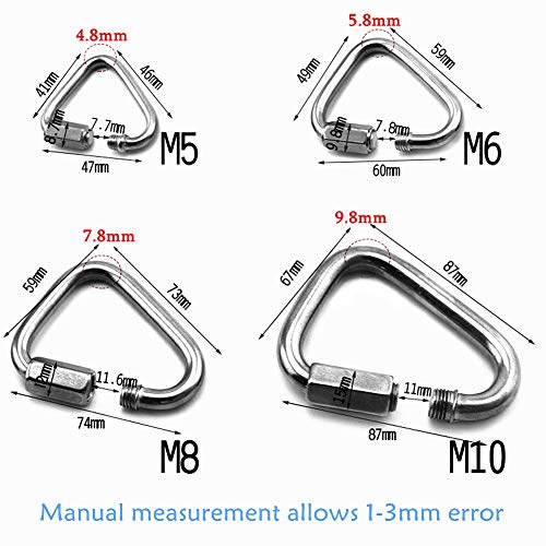 2-Pack 316 Stainless Steel Delta Quick Links - 5/32" To 3/8" Marine Grade Triangle Connectors