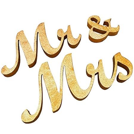 Allbusky Glitter Mr And Mrs Sign Gift Wooden Letters For Reception