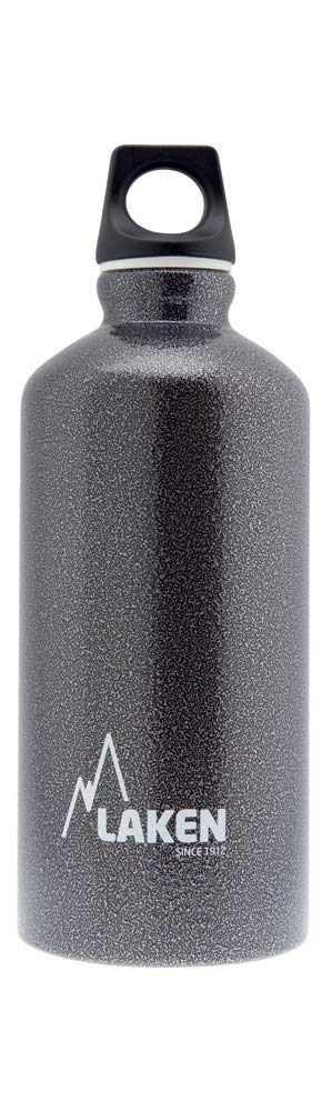 Laken Futura Water Bottle with Narrow Mouth, Single Wall Lightweight Aluminum BPA, Leak-Proof Screw Cap, 0.6L, Granite