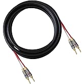 Blue Jeans Cable Canare 4S11 Speaker Cable, with Ultrasonically-welded Conventional (Non-Bi-Wire) Terminations, (One Cable - for one Speaker); Assembled in The USA (20 foot, Black, Bananas to Bananas)
