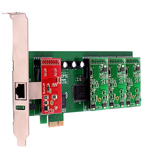 VoIP FXO FXS Card with 1 FXO+3FXS Ports,PCI-E Connector,Low Profile,Supports Elastix,Freepbx ... For VoIP Phone PABX Solution
