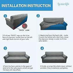 Luxurlife Super Stretch Sofa Covers Stylish Couch
