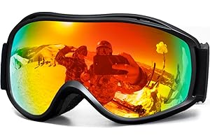 AVV Ski Goggles UV Protection, Anti-Fog Snowboard Snow Goggles OTG for Men Women Adults & Youths