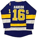 Jack Hanson #16 Brothers Charlestown Chiefs Jersey Slap Shot Movie Hockey Charleston Blue