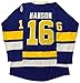 Jack Hanson #16 Brothers Charlestown Chiefs Jersey Slap Shot Movie Hockey Charleston Blue