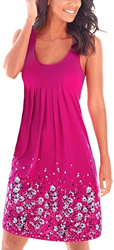 COCOPLAZA Womens Summer Casual Sleeveless Dresses Sundress Loose A-Line Mini Beach Dress