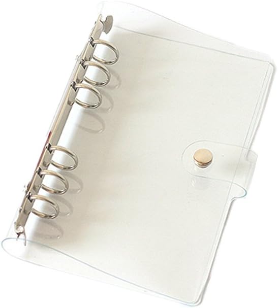 Personal A5 Size 7"x9.25" 6Ring Clear Binder Covers Transparent Soft