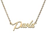 Paola Name Tag Necklaces for Her His Friends