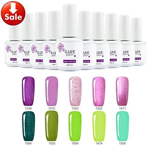 iLuve Long Lasting Soak Off Nail Polish with More Than 100 Color Choices, 10 bottles x 15ml of UV Gel Polish