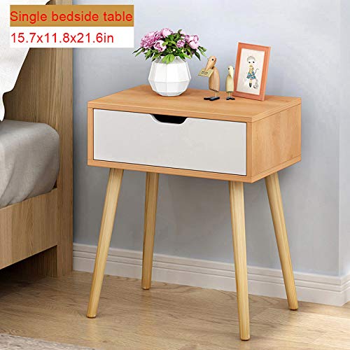 Puyujin Bedside Table , Assemble Storage Cabinet Bedroom Bedside Locker Double Drawer Nightstand More Size - Ship from US (Nordic pine color B) - Thumbnail 2