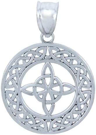 10k White Gold Round Trinity Pendant