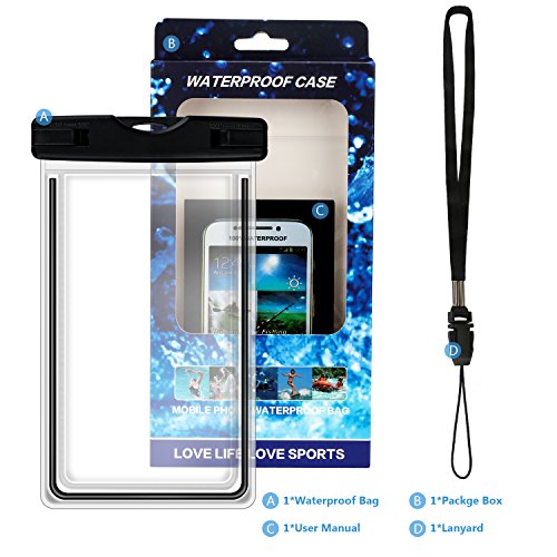 Universal Waterproof Phone Case, Water Resistant Pouch Dry Bag for iPhone7/7plus/6s/6/6s plus, Samsung galaxy s8/s7 (up to 6.0") - Thumbnail 6