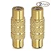 HTTX Premium Female to Female RCA Connector A/V Joiner Video and Audio Coupler Metal Adapter Component Gold Plated (2-Pack)