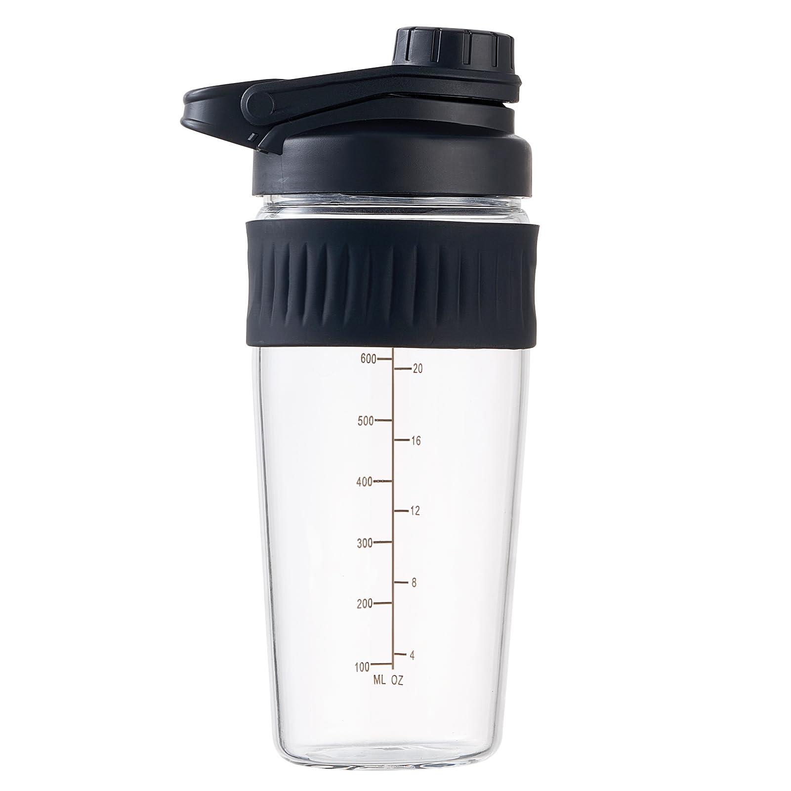 Photo 1 of 24oz Glass Shaker Bottle, Borosilicate Glass Protein Powder Gym Workout Shaker Cup Mixes for Protein Mixes with Blending Ball (A-BLACK, 1)