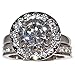 Unique Round-Shape 5 Ct. Cubic Zirconia Cz Bridal Wedding 3 Pc. Ring Set with Eternity Bands (Center Stone is 3.5 Cts.)