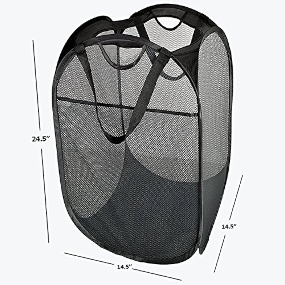 Reinforced Strong Mesh Popup Laundry Hamper, Quality Basket With