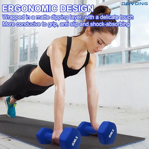 DAYONG Fitness Dumbbell Set of 2, Hexagonal Frosted Dumbbells for Men Women, Home Gym Equipment for Core Strength Training, Exercise Muscle.
