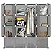 LANGRIA 16 Cube Organizer Stackable Plastic Cube Storage Shelves Design Multifunctional Modular Wardrobe Cabinet with Hanging Rod for Clothes Shoes Toys Bedroom Living Room (Grey)