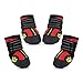 Petacc Dog Boots Water Resistant Dog Shoes and Protect Paws with Soft Nonslip Soles 4 Pcs in Size 8Red