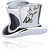 Bolenvi Mad Hatter's Hat Alice in Wonderland 925 Sterling Silver Charm Bead for Pandora & Similar Charm Bracelets or Necklaces