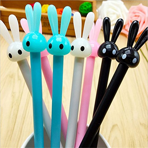 Mix Colourful Cute Kawaii Lovely Animal Long ears Rabbit Shape Gel Ink Pens school office supplies for girls Stationery novelty pens for kids stationary (6)