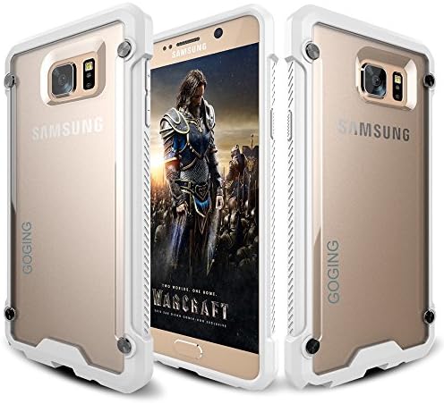 GOGING [Bumper Series] Crystal Clear PC Back + TPU Bumper Defender Protective Case Cover for Samsung Galaxy Note 5 -Retail Packaging (Silver)