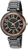 Nine West Women's NW/1893GNRT Easy To Read Dial Gunmetal Bracelet Watch