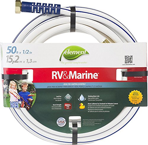 Swan Products Element ELMRV12050 Marine/RV Camping and Boating Water Hose 50 ft, 1/2" diameter, White