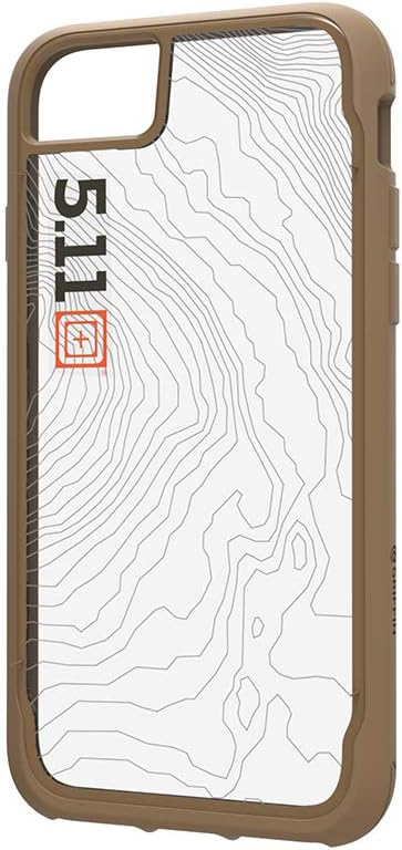 Griffin Survvior Clear: 5.11 Tactical Edition iPhone 7 Plus Clear Case - Impact Resistant Clear Protective Case, Coyote/Black