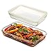 Komax Oven Safe Glass Casserole Baking Dish Set of 2 - Large 12 by 8 inch Food Storage Roasting Lasagna Pan - Airtight Container With Locking Lids - BPA Free - 64oz.