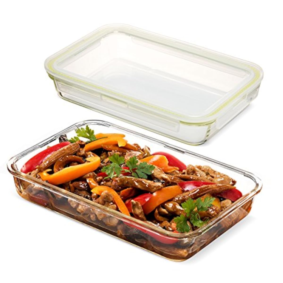 Komax Oven Safe Glass Casserole Baking Dish Set of 2 Large 12 by 8