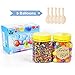 AINOLWAY Water Beads Pack Rainbow Mix for Orbies Spa Refill, Kid Sensory Toys and Vase Décor (20000 Small Water Beads /100 Large Jumbo Water Beads/5 Balloons)