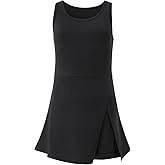 Little Girls Golf Tennis Sports Round Neck Sleeveless Athletic Active Dress with Safety Shorts and Pockets
