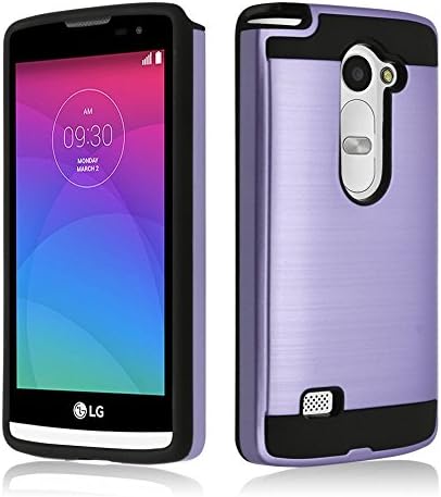 LG Leon Case, ZeopoCase 2-Piece Style Hybrid Shockproof Hard Case Cover for LG Leon/ Tribute 2 (LS665)/ Destiny L21G/ Power L22C/ Risio (Purple)