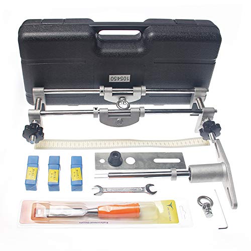 KATSU Door Lock Installation Kit with 3 Tungsten Steel Cutters 18 22 25mm, Door Lock Mortiser Fitting Jig Set, for Wood Doors Lock Installation Replacement and Maintenance 105450