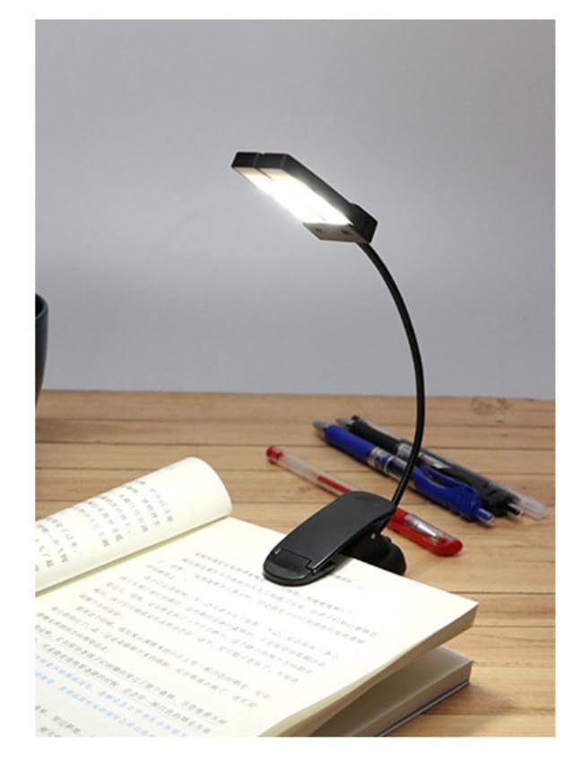 Book Light, LED Dimmable Reading Light for Bed, Clip on Book, Rechargeable with 3 Brightness Modes (White, Warm & Amber) for Reading, Bedside, Travel, Tablet, Worktop