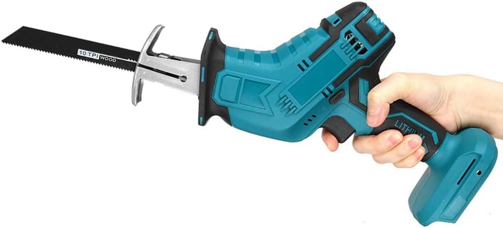 Qjin 18V Cordless Reciprocating Saw with Saw Blade (Without Battery and Charger) - - 