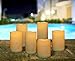 AMAGIC Set of 6 Waterproof Outdoor Flameless Candles with Remote &Timer, Battery Operated Flickering Led Candles, Realistic Fake Candles (Resin Plastic, Water Resistant)