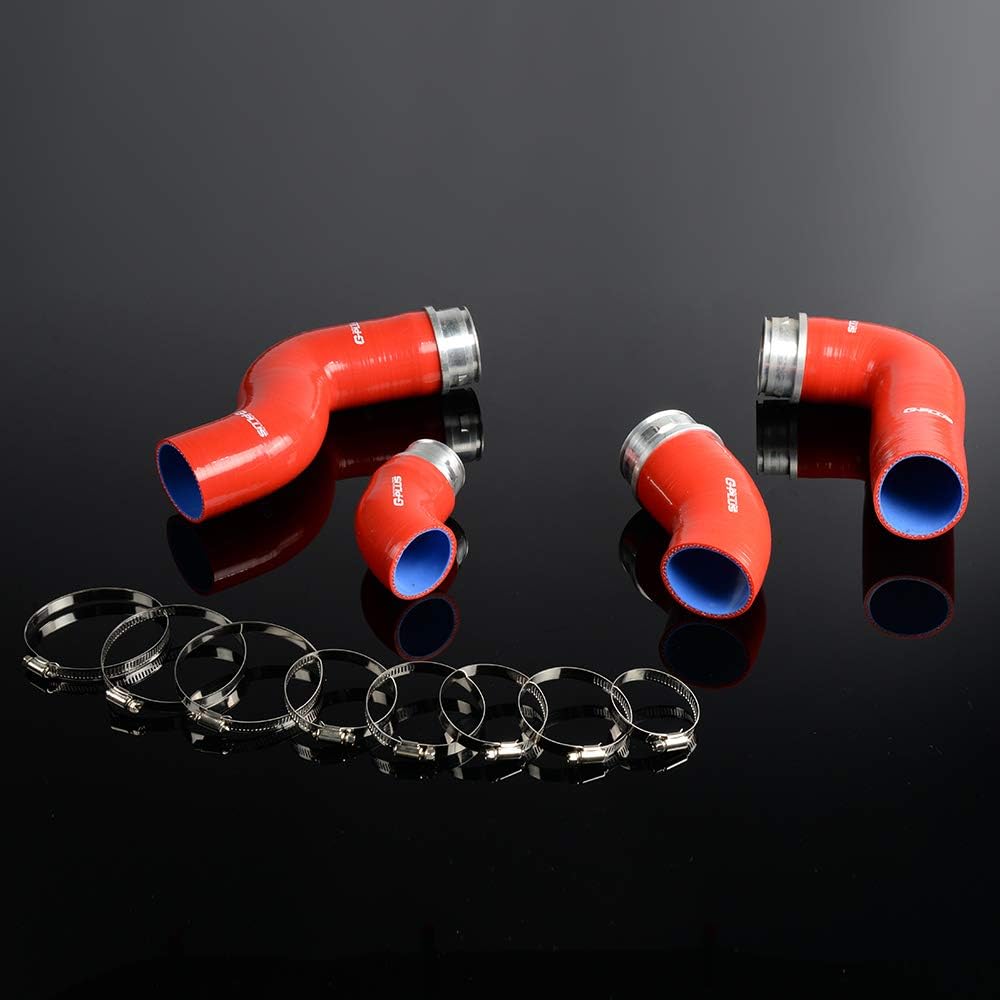 High Performance 3-Ply For VW GOLF MK5 MKV FSI 2.0T GTI Silicone Turbo Intercooler Pipe Hose Kit Red 4pcs