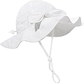 Baby Girl Sun Hat Summer Foldable Beach Hats with UPF50+ Sun Protection Wide Brim Toddler Bucket Hat Cap