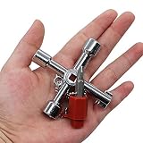 QST 5 in 1 Universal Cross Control Cabinet Key Triangle Square Wrench for Train Electrical Cupboard Box Elevator Cabinet Alloy