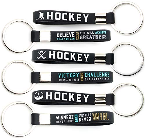 12-Pack-Hockey-Keychains-with-Motivational-Quotes-Wholesale-Pack-of-Key-Chains-in-Bulk-for-Giveaway-Gifts-for-Team-Hockey-Theme-Party-Favors-and-Supplies-for-Boys-Girls-Men-Women
