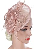 Vijiv Women Vintage Derby Fascinator Hat Pillbox Headband Feather Cocktail Tea Party