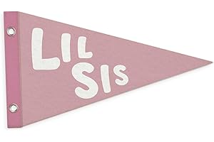 MOFUYU Girls Room Decor Felt Banner, Pink Decor Wall Hanging Pennant Banner Flags for Little Sisters,Little Girl Room,Nursery,Bedroom,Homeschool 7.4x14 Inch