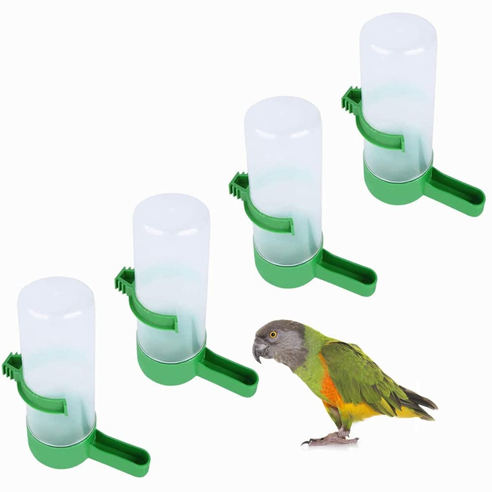 4 Pack Bird Water Feeder for Cage, Automatic Bird Water Dispenser, Hanging Bird Drinker for Budgies, Parrots and Small Birds