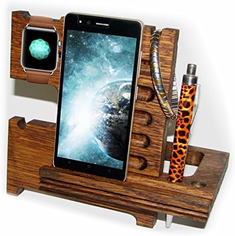 Docking station wood oak Apple watch stand wooden Christmas gifts for men Charging station organizer iWatch holder iPhone holder wood iPhone stand wood Phone stand Desk organizer iWatch dock